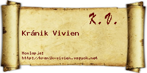 Kránik Vivien névjegykártya